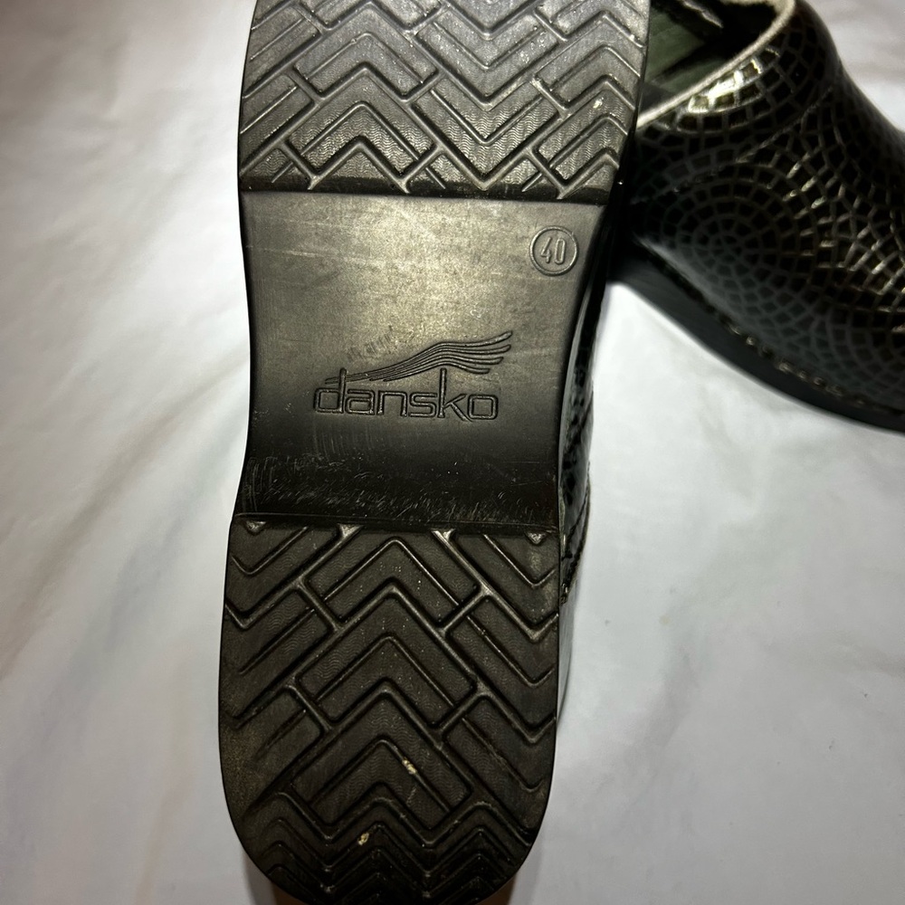 Dansko Black/Silver Patterned Clogs - image 6
